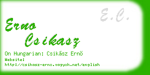 erno csikasz business card